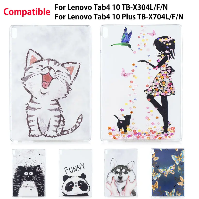 Мягкий чехол из TPU с дизайном в виде для lenovo TAB4 Tab 4 10 TB X304L X304F/N Крышка Plus X704L X704F/N