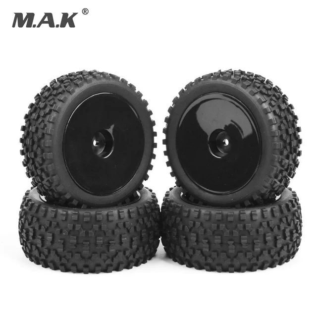 Best Price 4pcs/set 1/10 buggy tires front&rear rubber tyre wheel rim 25026+27011 fit HSP HPI RC off-road car toys parts accessories