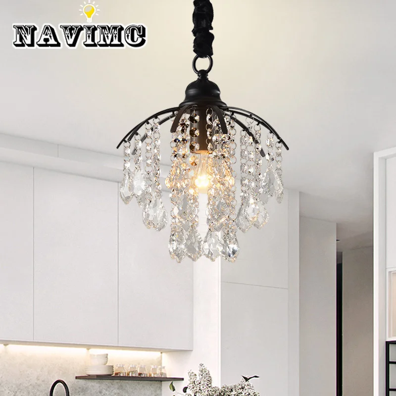 

American Crystal Chandelier Corridor Porch Cloakroom Creative Balcony Small Chandelier Restaurant Study Bedroom E27