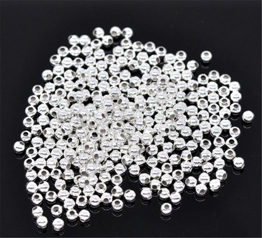 DoreenBeads 1000 шт серебряный цвет Гладкие шарики разделители 3 мм диаметр.(B01111), yiwu