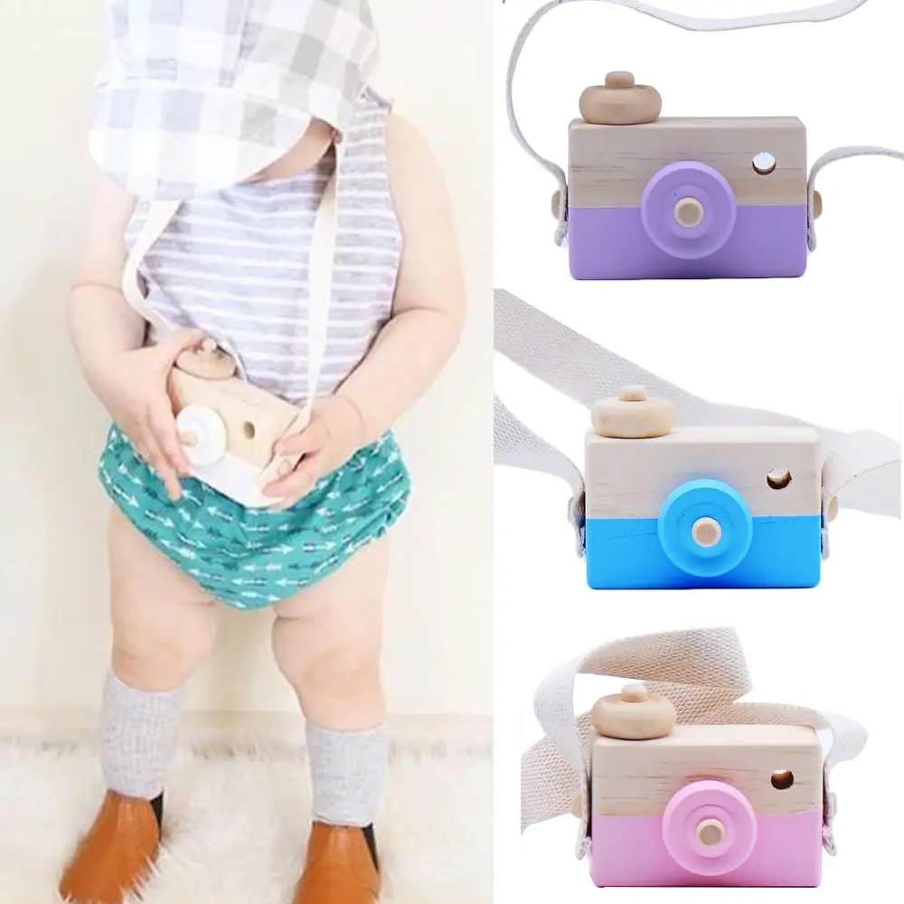 2017 New Arrival Wooden Camera Toy for Baby Neck Hanging Camera