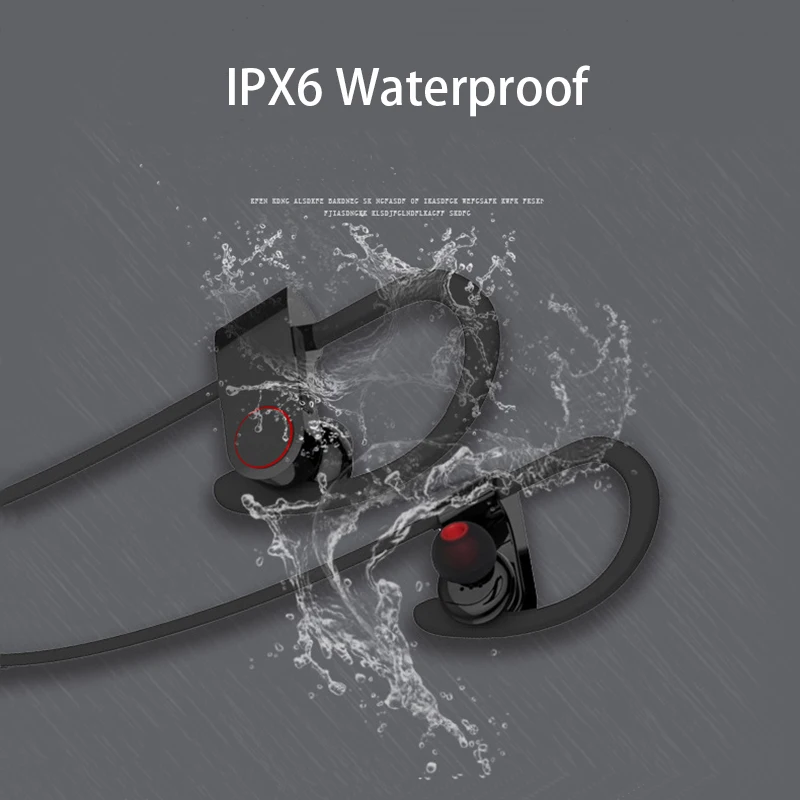 bluetooth headphones IPX6 waterproof wireless headphone sports bass earphone with mic earbuds for phone iPhone xiaomi headset