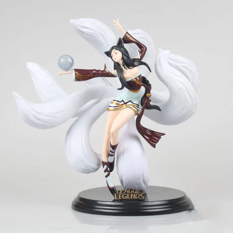 

25cm Anime Action Figure painted figure Ahri The Nine Tails Fox Doll PVC collection Model Doll Toy doll Christmas Gifts