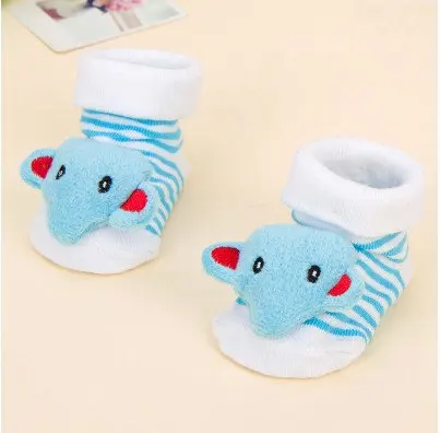 Хлопковые носки-куклы для новорожденных милые Нескользящие носки для малышей обувь для младенцев Детские носки для первых шагов повседневные носок с игрушкой - Цвет: 4