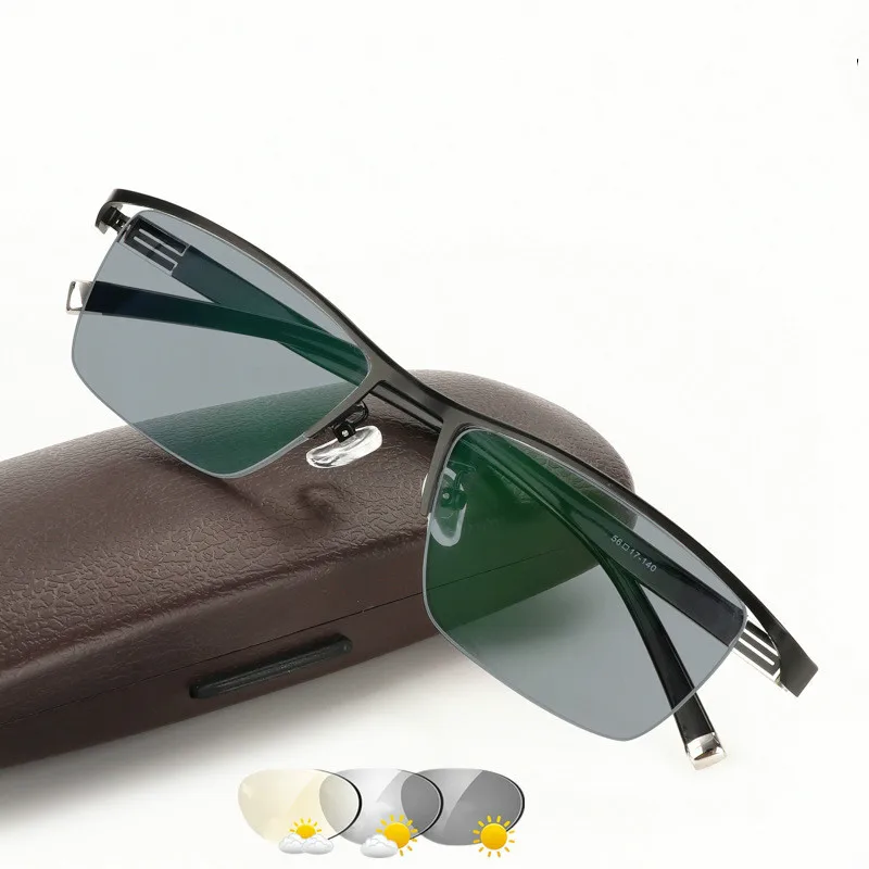 

Men's Business Intelligent Discoloration Presbyopic Glasses Metal Alloy Plate Glasses Photochromic Presbyopic Myopia Glasses