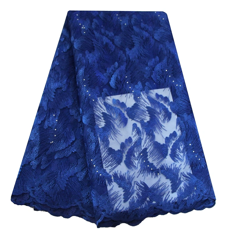 Royal blue french lace fabric