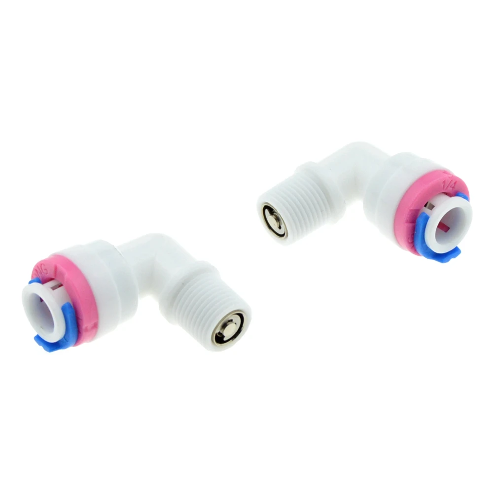 

RO Water Elbow Check Valve Quick Coupling Fitting 1/4" OD Hose To 1/8"BSP Male Reverse Osmosis System Plastic Pipe Connector