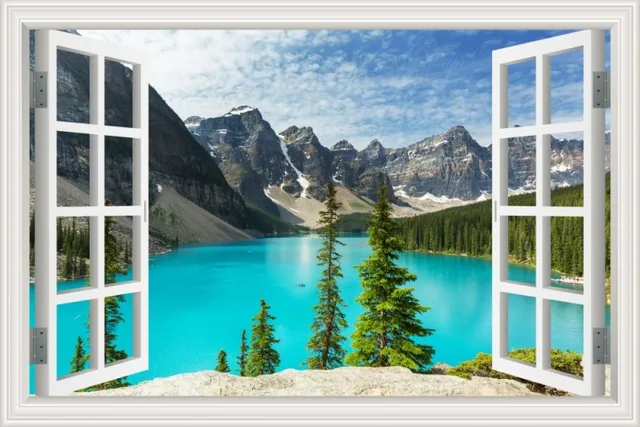 LAC 02 fenêtre-DERWENT WATER Paysage Mur Imprimé Vinyle Autocollant Decal Mural LAC 02 fenêtre-DERWENT WATER Paysage Mur Imprimé Vinyle Autocollant Decal Mural