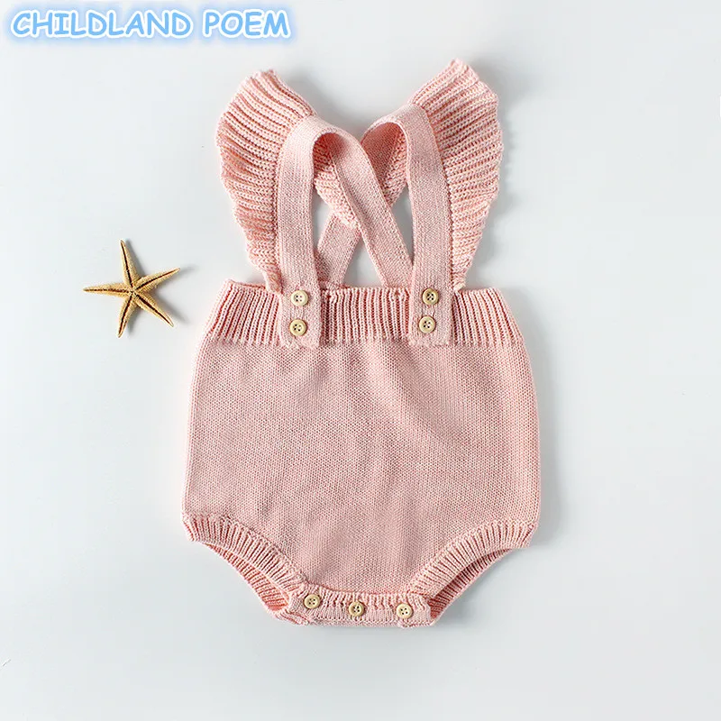 Sping Winter Baby Clothes Baby Knit Romper For Girls Newborn Baby Girls
