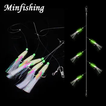 

100 Pack Whole Sale Luminous Fishing Hooks Tring Hook with Beads size 1/0# 1# 2# 3# 4# Sea Rock Fishing Hook
