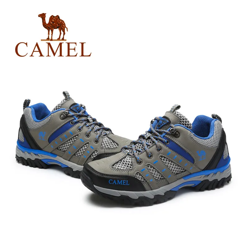 

CAMEL New Outdoor Leather Mesh Hiking Shoes For Men Lightweight Antiskid Breathable Mountain Climbing Trekking Sneakers