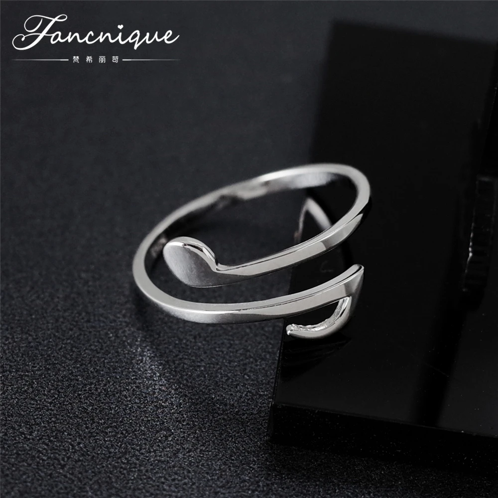 

Fancnique 925 Sterling Silver Music Note Ring Adjustable Trendy Silver Jewelry