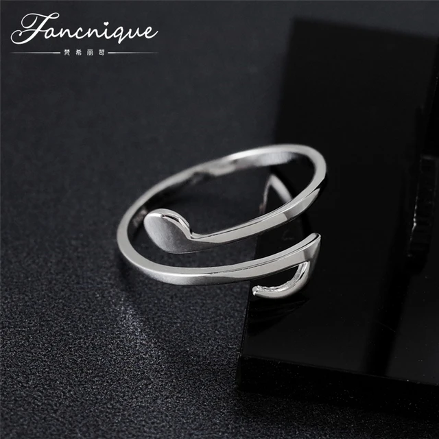 Fancnique 925 Sterling Argento Nota Musicale Anello Regolabile Trendy Gioielli I Fancnique 925 Sterling Argento Nota Musicale Anello Regolabile Trendy Gioielli I