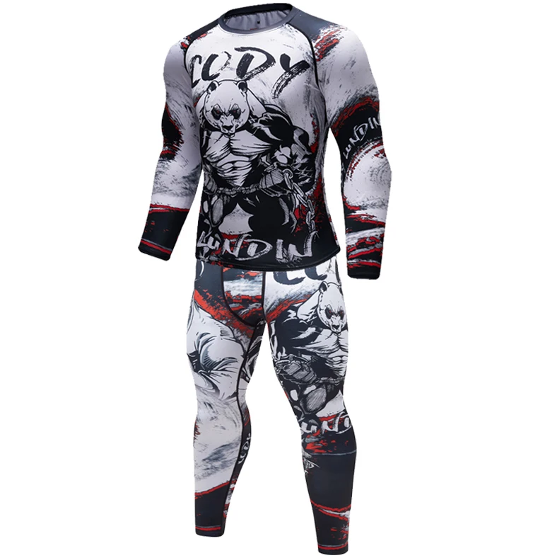 Мужская компрессионная футболка с длинным/коротким рукавом 3d Gorilla Fitness tinings BJJ MMA