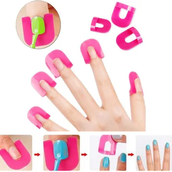 

10 Sizes 26PCS Nail Protector Tool To Keep Nail Polish From Spilling Nail Polish Edge Anti-Flooding Plastic Template Clip