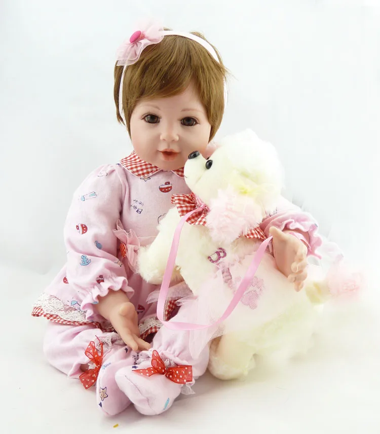 

High-end 55cm silicone vinyl reborn baby dolls toddler new year gifts lifelike reborn baby doll girls brinquedos christmas gifts