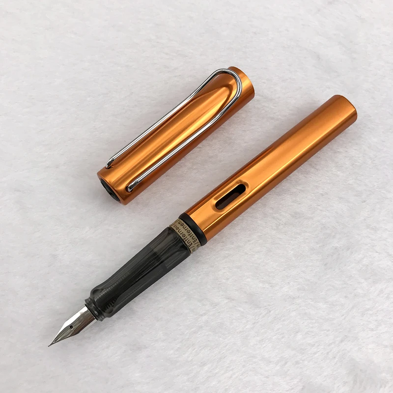1pc/lot Metal Orange Fountain Pen F EF Nib for Choose Silver Hollow Out