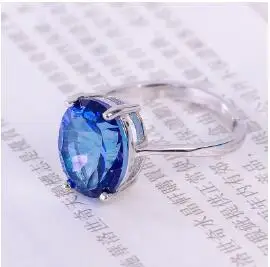 KJJEAXCMY fine jewelry 925 Серебряная Инкрустация натуральный Танзанит, цветное женское кольцо с топазом, ювелирные изделия ab - Цвет камня: Серебристый