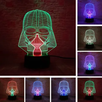 

Star Wars Darth Vader 3D Double-Mixed-Colored Table Lamp Dark Lord David Prowse LED Action Figure Black Warrior Night Light Toys