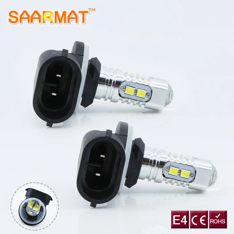 

2x H27 881 LED 50 Вт для чипов Samsung, Автомобильные дневные ходовые огни для вождения, противотуманные фары, прожекторные линзы, лампа