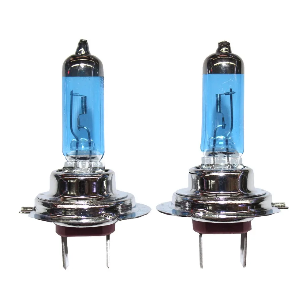 2Pcs HOD H7 12V 100W Автомобильный противотуманный фонарь головной светильник лампы 2400lm 6000K белый светильник Головной фонарь-синий+ серебристый(12 V/пара