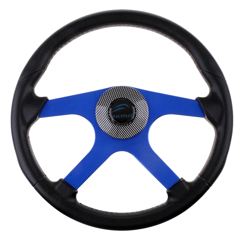 360mm Aluminum Alloy Marine Boat Sport Steering Wheel 4 Spoke 3/4' Shaft for Canoe Kayak Inflatable Boat Replacement Accessories