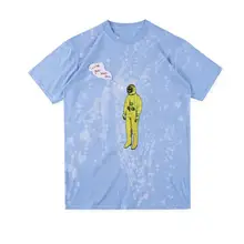 19SS Трэвиса Скотта Astroworld Tour футболка космонавта Tie Dye ткань уличная хип-хоп ASTROWORLD футболка Harajuku футболки для мужчин