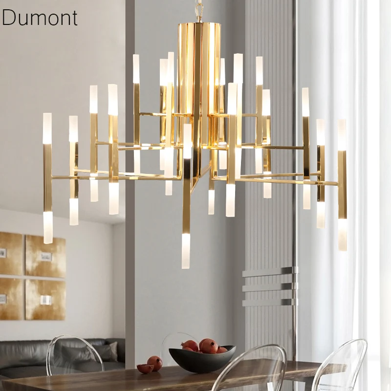 

ALAM LED Pendant Lights Iron Postmodern Simple Black White Gold Art Deco Pendant Light Living Room Lamp 24 Lights LT