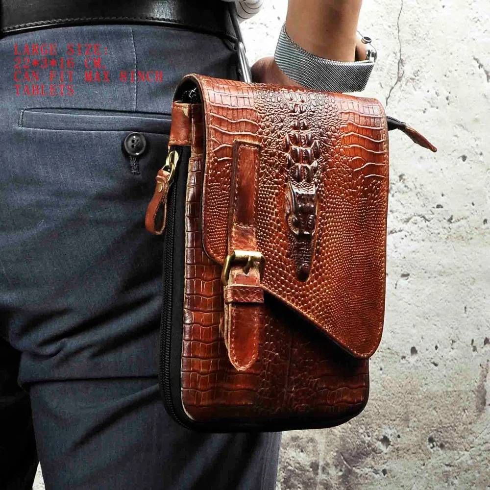 New Top Quality Genuine Real Leather men vintage Brown Small Sport Outdoor Crossbody Tactical Belt Bag Waist Pack Drop Bag 611-1 New Top Quality Genuine Real Leather men vintage Brown Small Sport Outdoor Crossbody Tactical Belt Bag Waist Pack Drop Bag 611-1