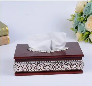 

European retro metal tissue cover, bar club tissue napkin box home decoration. Desktop tissues organizador ZJH041