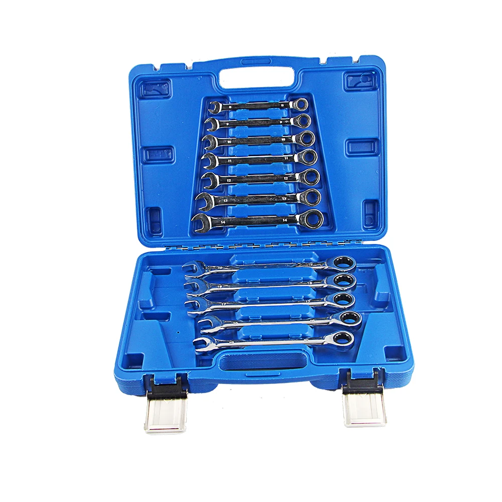 

ALLSOME 12pcs Ratchet Spanner Combination Wrench Set a Set of keys Ratchet Skate Tool Gear Ring Wrench Ratchet Handle YF162
