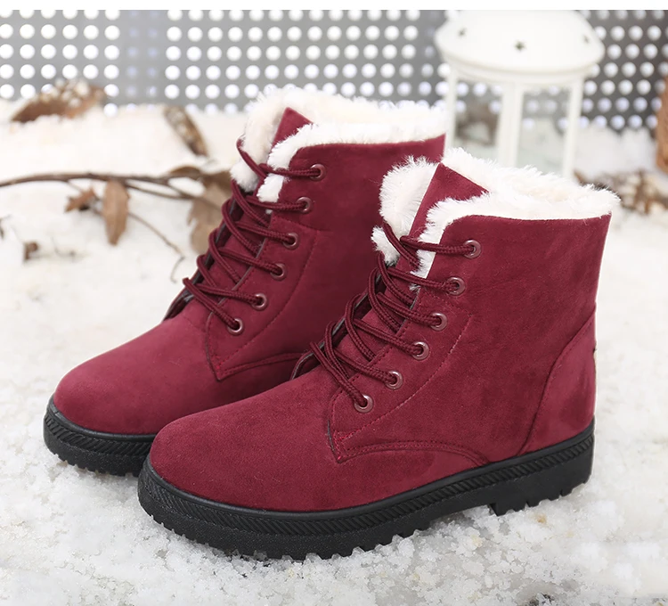 Women's Wonderful Flat Ankle Snow Boots-Model6