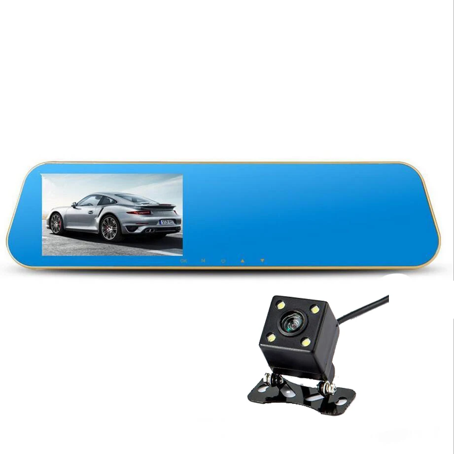 Автомобиль камера-видеорегистратор зеркало заднего вида Авто dvrs двойной объектив регистраторы видео регистратор видеокамера Full HD 1080p ночное видение