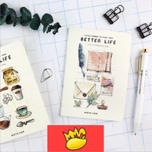 Мини-блокнот "Better Life", набор из 4 милых бумажных блокнотов, планировщик, карманный школьный блокнот, блокнот для путешествий, памятка, подарок