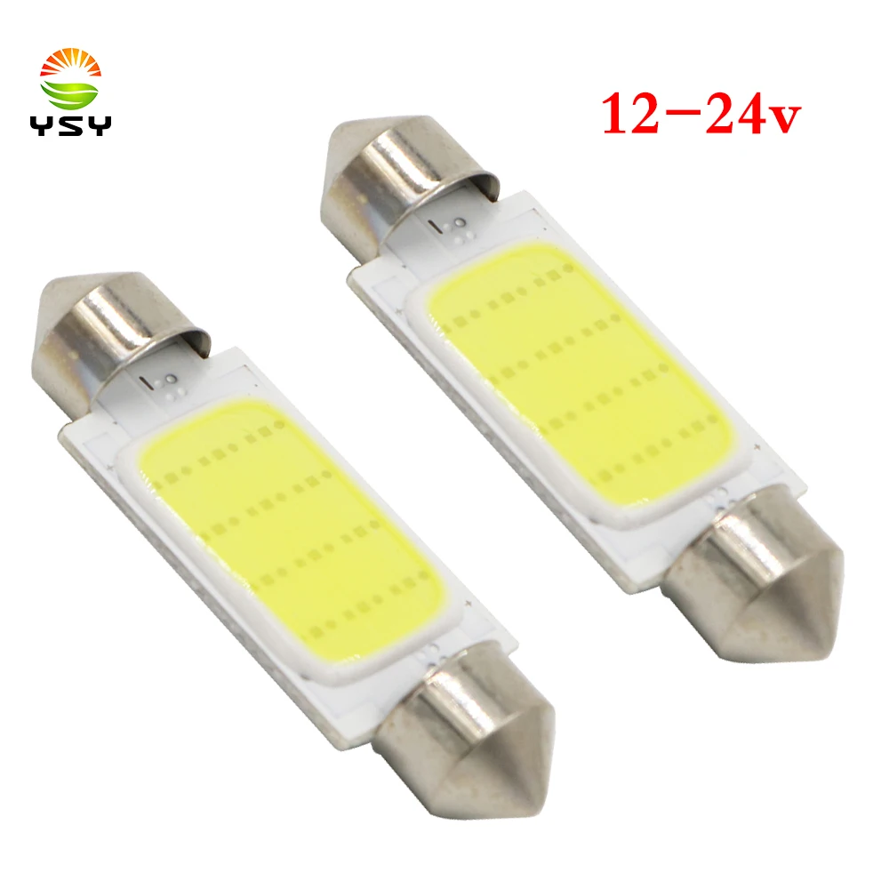 YSY 500X гирлянда COB 31 мм 36 39 41 Светодиодная лампа 12 чипов SMD C5W автомобильный купол