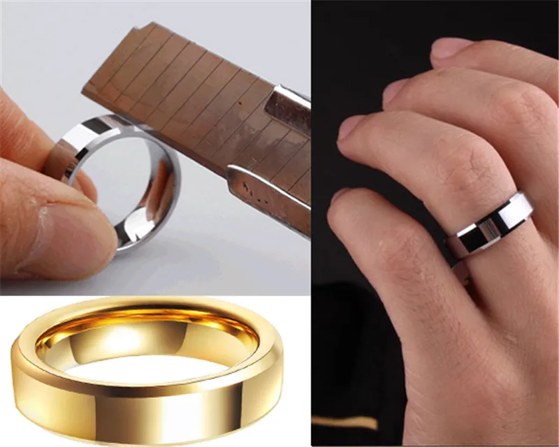 

Tungsten Gold Smooth Surface Ring Valentine's Day Tide Male Domineering Tungsten Carbide Simple Business Couple Ring