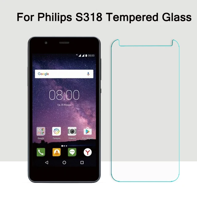 

For Philips S318 Tempered Glass Original 2.5D Protective Film Explosion-proof LCD Screen Protector for Philips S318 S 318 Glass