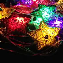 [Seven Neon], 110 В/220 В, цветной ротанговый светильник в форме звезды, 4 м, 20 светодиодов, вечерние/Рождественские/декоративные/праздничные светодиодные гирлянды