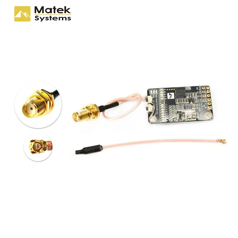Переключаемый видеопередатчик Matek 5 8G 40CH 25mW/200mW/500mW внешний выход 5V/1A BEC для фото