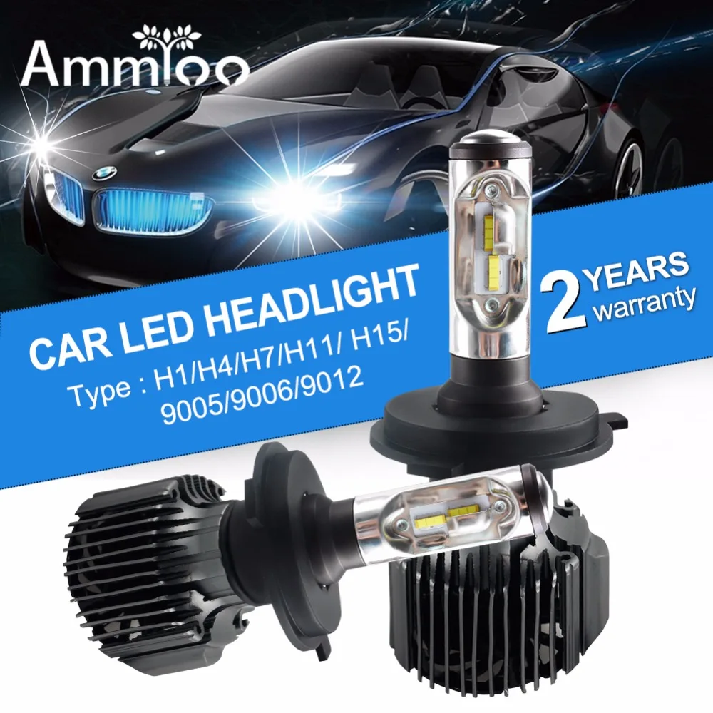 AmmToo H4 H7 LED Car Headlight H11 H13 H1 9004 Car LED Bulb Kit font b