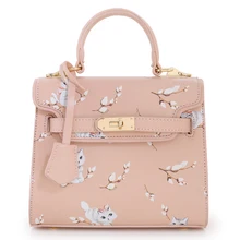 2016 New Sale Bolsas Mujer Small Peekaboo Saddle Faux Leather PU Pink Cat Floral Women’s Handbags For Lady Messenger Bags Totes