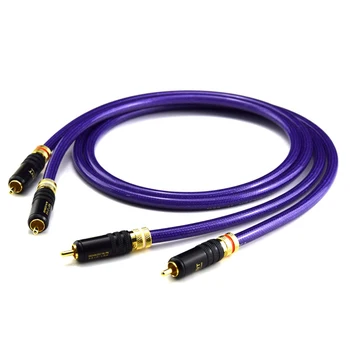 

VDH HI-End Silver Plated RCA Cable Hi-end CD Amplifier Interconnect 2RCA to 2RCA Male Audio Cable