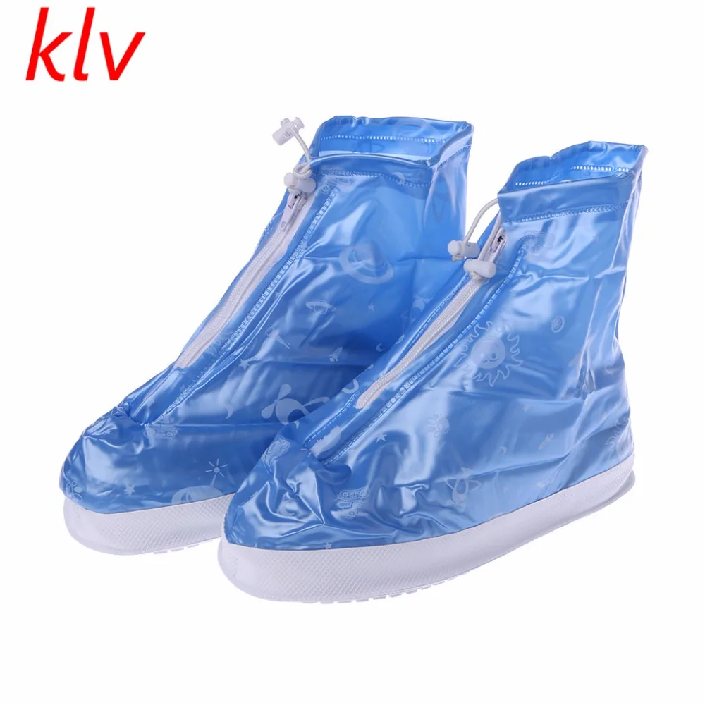 

KLV Waterproof Raining Boots Shoes Cover Wear Proof Anti Slip Reusable ShoeFor Children