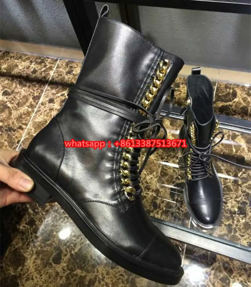 lace up stacked heel booties