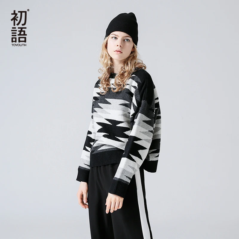 Otoño Juventud Black Manga El Vintage Casual 2019 Jersey Top De En Femme Color Punto E Bloque Suéter Larga Mujer Invierno pqpwZHr