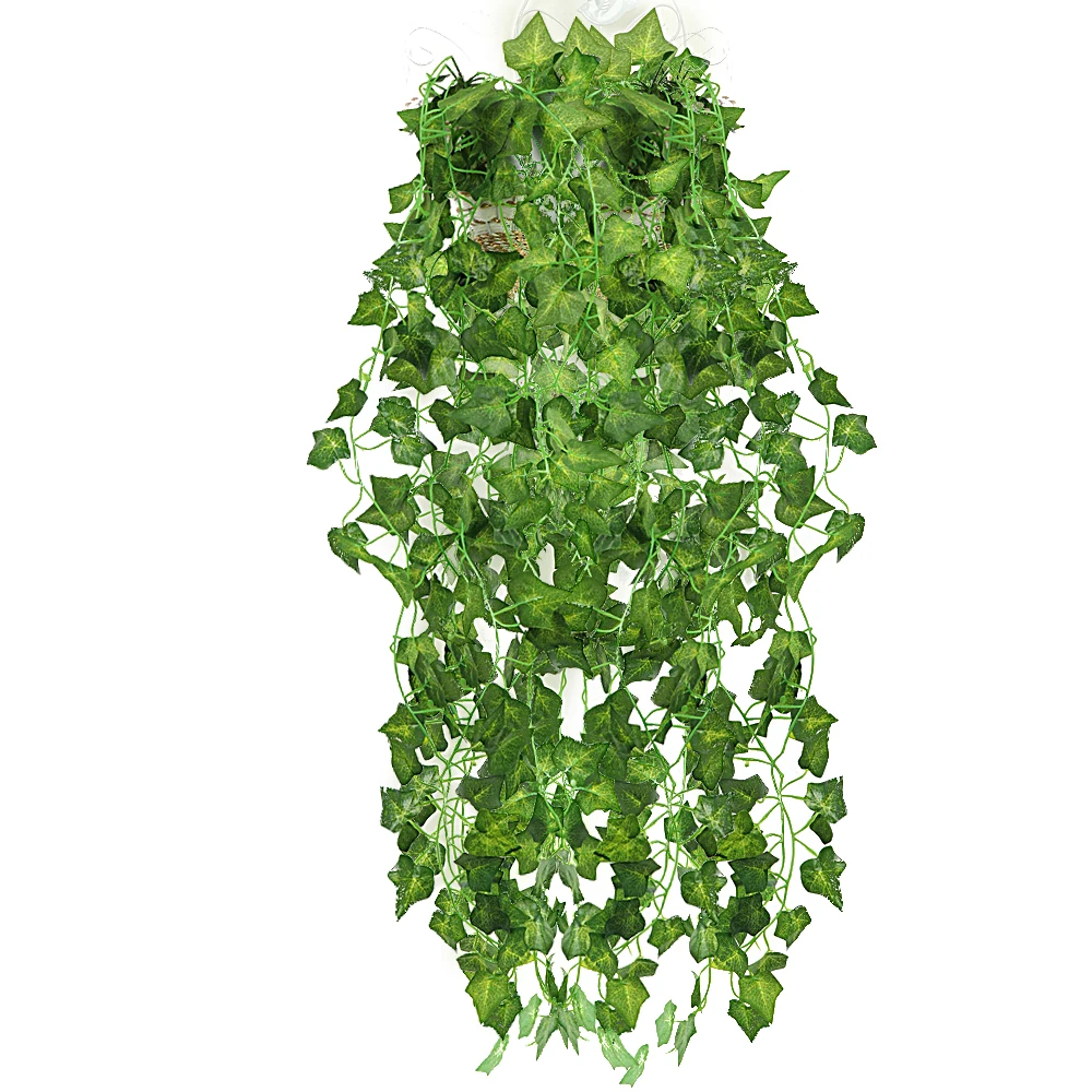 

Popular Home Decor Green Plant Ivy Leaf Artificial Flower Plastic Garland Vine artificial flowers wall