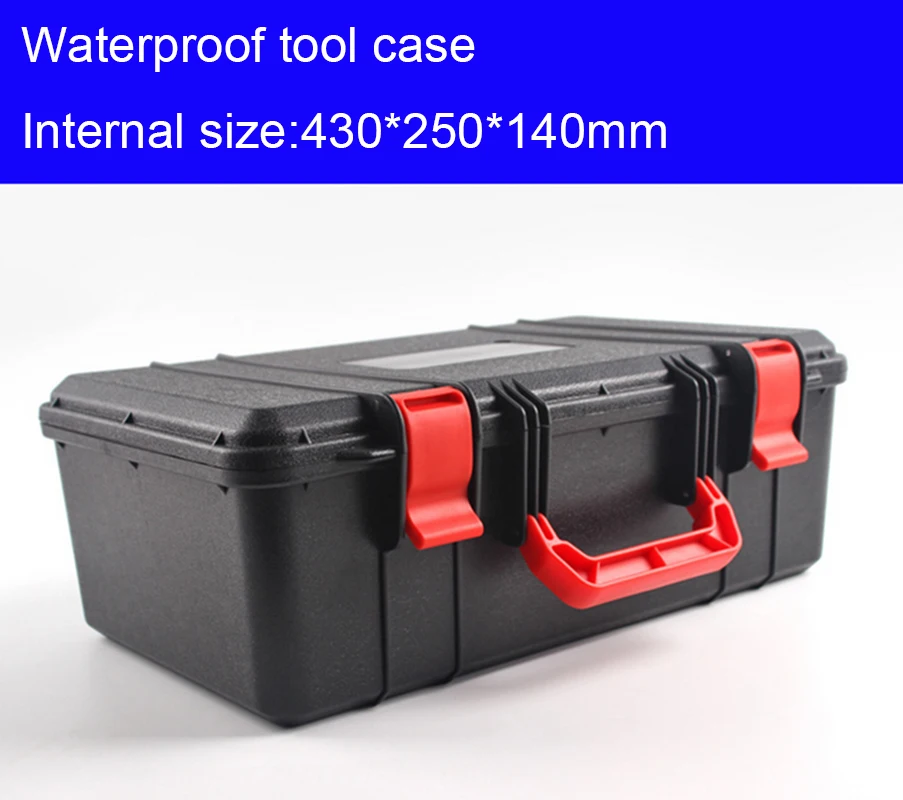 430x250x140mm plastic Tool case toolbox suitcase Impact resistant Instrumentation box font b Car b font storage