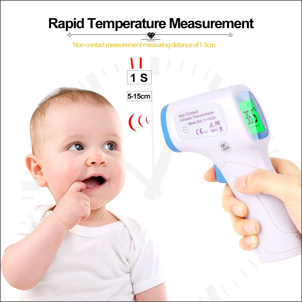 RZ Infrared Baby Thermometer Digital Kids Adult Forehead Non-contact Infrared Thermometer Gun With LCD Backlight Termometer