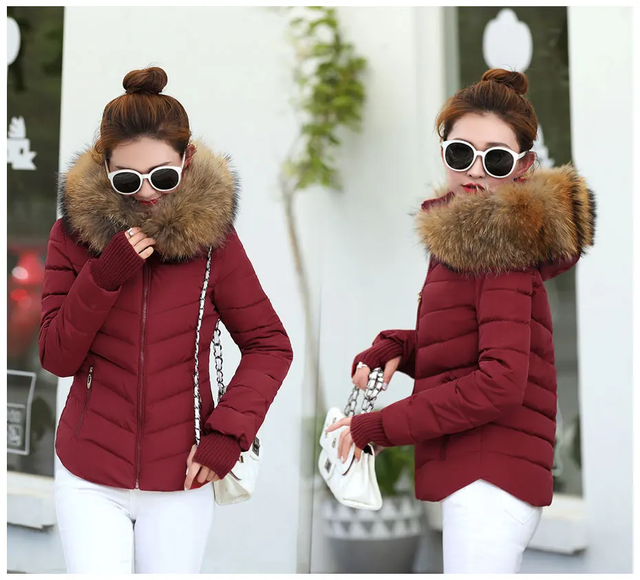 warmest winter coats for women Female Warm Winter Jacket 2020 Fashion Women Hooded Fur collar Down Cotton Coat Solid color Slim Large size Female Coat Leather Jackets