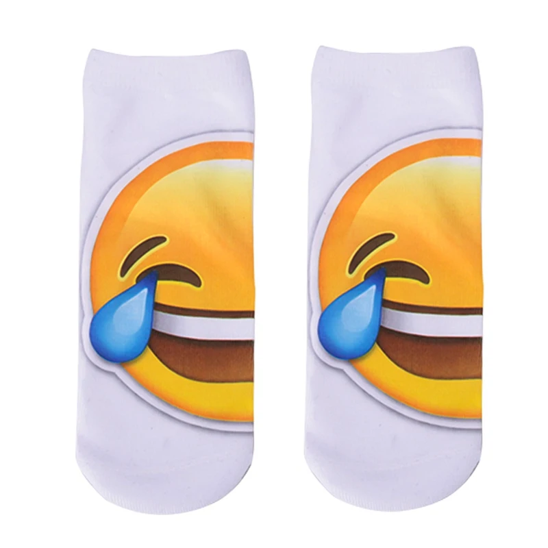 

1Pairs 3D Digital Print Unisex Couple Face Smile Breathable Stretchy Socks Lover Gifts Boat Socks 1220